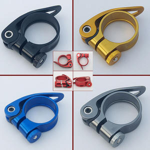 Abrazadera de sillín de bicicleta de aluminio de liberación rápida ajustable de 28.6, 31.8, 34.9 mm para tubo de sillín de bicicleta de montaña, ajuste universal - Product Image 1