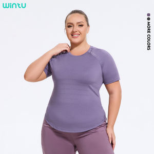 Wintu XXXXL vente en gros vêtements de sport à manches courtes Sexy grosses femmes vêtements de sport femmes T-shirt grande taille vêtements africains vêtements de sport - Product Image 2