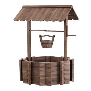 Grand pot à fleurs en <span class=keywords><strong>bois</strong></span> de <span class=keywords><strong>sapin</strong></span> vintage avec seau suspendu réglable, décoration rustique pour jardin et maison - Product Image 2
