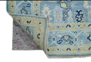 Bleu Kazak Oushak fait à la main 4X6 pi tapis moderne Floral Oriental tapis classique Rectangle taille personnalisable pour voyage prière pique-nique - Product Image 4