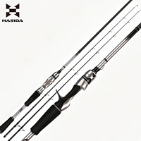 Canne à pêche spinning HASIDA SFOX professionnelle 1,98 m en carbone, action rapide, poignée EVA, pièces en alliage métallique, pour la pêche en lac, au marlin et au bar.