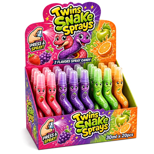 BESTAR Venta al por mayor Novedad Snack Twins Snake Sprays Caramelos Líquidos 30ml Spray a Presión Doble Sabor Caramelo <span class=keywords><strong>de</strong></span> Frutas Azúcar para Fiestas Infantiles - Product Image 2