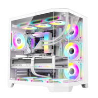 AntarcChill Atx Mid Tower Gaming Computer Cases Towers Cabinet Gaming Pc Case With Argb Fan & Type-C Desktop Casing