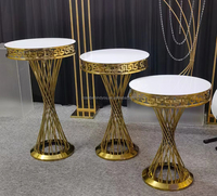 Ensemble de table à gâteau ronde en acier inoxydable doré Offre Spéciale pour la décoration de mariage