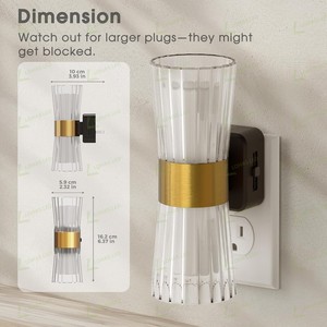 Applique murale LED en acrylique de luxe LOHAS, lampe de nuit blanc doux 3000K, intensité réglable, contrôle par capteur, <span class=keywords><strong>prise</strong></span> secteur, chambre à coucher, couloir - Product Image 6