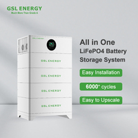 GSL ENERGY All One 20Wh Onduleur à batterie 51.2V 10.24kWh Stockage d'énergie domestique empilable MPPT Solaire LiFePO4 BMS Montage au sol