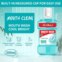 Vente en gros de bain de bouche Miiguu portable à la menthe, extrait de plantes, sans alcool, 500 ml, pour hommes et femmes, protège les gencives