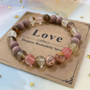 Bracciale di cristallo gemma di <span class=keywords><strong>amore</strong></span> e passione <span class=keywords><strong>per</strong></span> le donne pietra naturale rosa cocomero scorza pietra bracciale <span class=keywords><strong>per</strong></span> attrazione d'<span class=keywords><strong>amore</strong></span> - Product Image 2