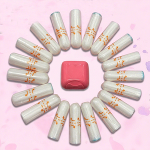 Tampon jetable 100% coton naturel respirant avec applicateur, biologique, super haute absorption, sans ailettes, protection anti-fuites, usage nocturne, CE - Product Image 1