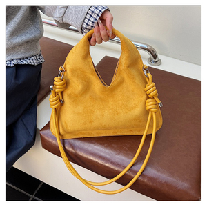 Hand Bags for Girls New Design 2025 Summer Vibes Tote Bag Suede Fashionable Crossbody Bag <b>Square</b> Shape Polyester Lining - Product Image 6