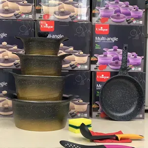 Chất Lượng Cao Nhà Bếp Nhôm Cookingware Set Pot Không Dính Nồi Bán Buôn Granite Non Stick Cookware Sets
