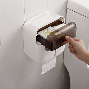 Portarrollos de Papel Higiénico Rectangular de ABS para Baño, Montado en la Pared, con Repisa para Teléfono, Multifuncional - Product Image 3
