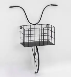 Велосипедный дизайн, металлическая проволочная настенная корзина, железный велосипед, Настенный декор, стеллаж для хранения, держатель для цветочных Горшков