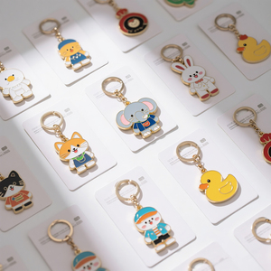 Manufacturer Wholesale Fashion Cute Promotional Metal Enamel Keychain Charms <b>Key</b> <b>Rings</b> with logo - Product Image 5