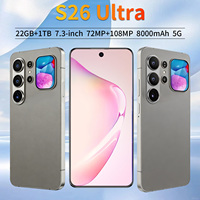 Téléphone mobile Android S26 Ultra, écran 7,3 pouces, 22 Go + 2 To de stockage, appareil photo 108 MP, batterie 8000 mAh, double SIM, 5G débloqué