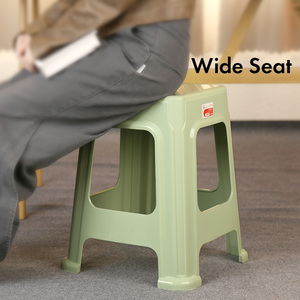 High Load Bearing Household Dining Stackable Tall Square Plastic <b>Stool</b> Heavy-Duty Thick PP <b>Stool</b> with Extra Wide <b>Seat</b> - Product Image 4