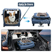 Cage de transport pliable à roulettes pour animaux de compagnie, homologuée par les compagnies aériennes, durable, pour chat et chien