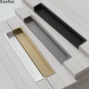 Tirador <span class=keywords><strong>de</strong></span> cajón <span class=keywords><strong>de</strong></span> aleación <span class=keywords><strong>de</strong></span> aluminio blanco y negro, Simple y moderno para armarios, puerta <span class=keywords><strong>de</strong></span> muebles ocultos para dormitorio, armario, tocador - Product Image 1