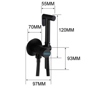 NZMAN <strong>Best</strong> Seller Matte Black Wall Mounted Shattaf <strong>Bidet</strong> Set, Hot and Cold Mixer Valve <strong>Spray</strong> Head, Muslim <strong>Bidet</strong> Shower Sprayer - Product Image 3