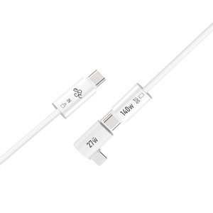 Cable de Carga Rápida PPS 2 en 1 de 140W, OEM ODM, Cable de Datos Trenzado USB C a C y Lightning Personalizado - Product Image 4