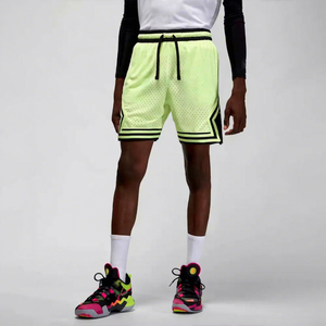 Pantalones Cortos de Baloncesto para Hombre en Satén Amarillo Neón con Franjas Laterales Negras, Cintura con Cordón, Secado Rápido, Ecológicos, Casuales, de Poliéster/Spandex - Product Image 6