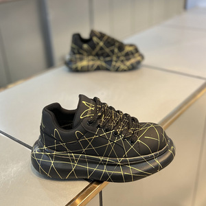 Nouvelles baskets décontractées en cuir pour hommes, collection automne 2026, style créateur, semelle épaisse, plateforme surélevée, chaussures de marche pour hommes - Product Image 2