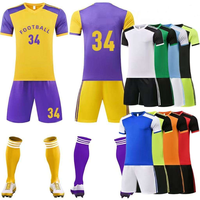 Herren-Trainings-Fußballtrikot-Set mit Wärmeübertragungsdruck von Teamnummern/Namen, 100% Polyester, Schnelltrocknend, Kurzarm