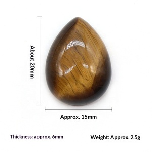 Pierre semi-<span class=keywords><strong>précieuse</strong></span> en forme de goutte d'<span class=keywords><strong>eau</strong></span> 15x20mm, surface géométrique à arc unique, polie, pour bijoux DIY, pierre brute à incrustation - Product Image 5