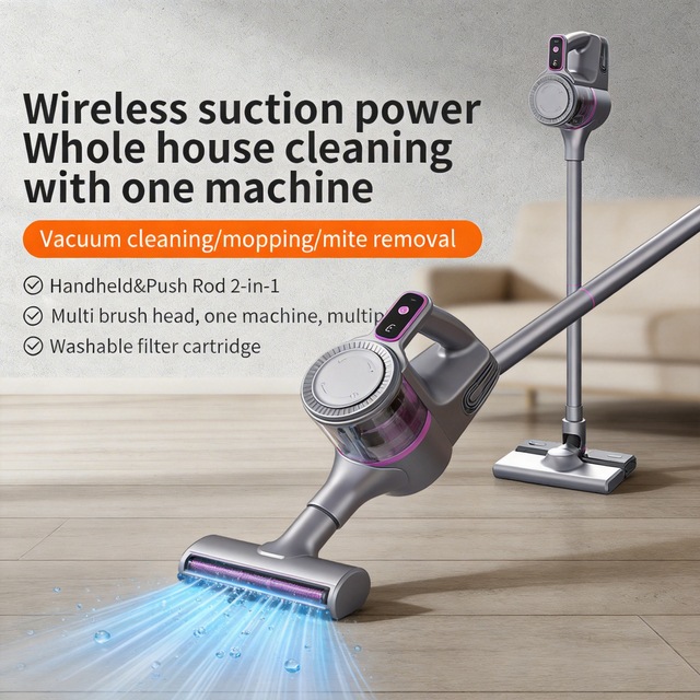 For New Wireless Handheld Vacuum Cleaner Mopping Machine 7000 Airwatts Suction 4 Filters All-in-One Floor Cleaning Household