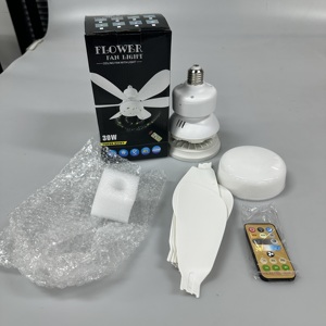 Modern <b>LED</b> <b>Ceiling</b> Fan <b>Light</b> <b>Dimmable</b> Quiet Operation Bulb Fan with Smart Remote for Bedroom Home Use - Product Image 5