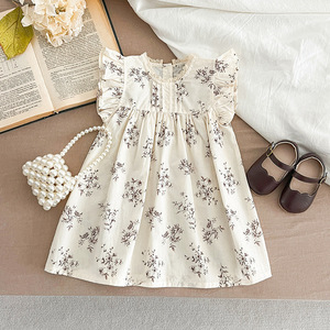 <span class=keywords><strong>Vestido</strong></span> <span class=keywords><strong>de</strong></span> Verano <span class=keywords><strong>para</strong></span> Niñas <span class=keywords><strong>de</strong></span> 2 a 7 Años, Manga Abullonada, Estampado Floral, Estilo Vintage, Ropa Casual <span class=keywords><strong>para</strong></span> Fiestas, <span class=keywords><strong>Vestido</strong></span> Infantil - Product Image 3