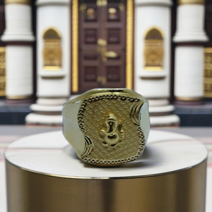 Traditional Gold Ganesha <b>Ring</b> for Men Classic Religious Design Finger <b>Ring</b> <b>Indian</b> Gold Jewellery for Daily Wear - Product Image 3