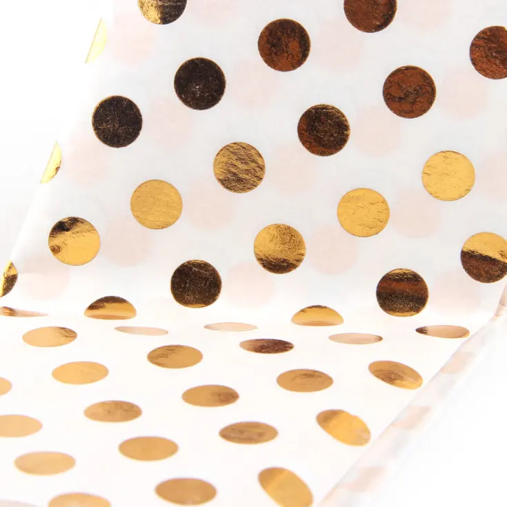 נייר רקמות לאריזת מתנה מותאם אישית נייר זהב אריזת מתנה נייר רקמה בתפזורת עם לוגו