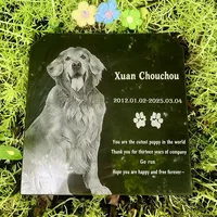 Monument commémoratif pour animaux de compagnie en granit noir, design unique, vente en gros