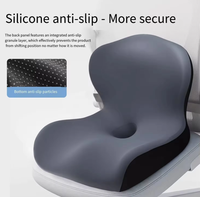 Coussin de siège en mousse à mémoire de forme respirante tricotée avec zonage scientifique, dossier intégré et soutien lombaire, correcteur de posture pour bureau et sol