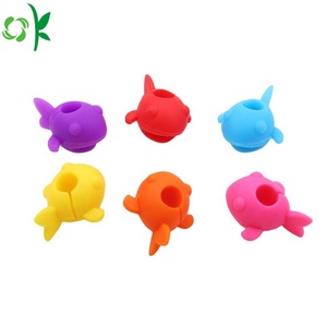 OKSILICONE riutilizzabile 12 pezzi Silicone Design pesce vetro vino bottiglia di birra Charm Marker tazza di silice vetro vino striscia di vetro Tag <span class=keywords><strong>Bar</strong></span> - Product Image 3