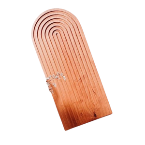 Plateau de service en bois avec poignée en métal Plateau de service arrondi décoratif Plateau de service de restauration rapide en bois naturel - Product Image 6