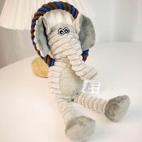 Jouet interactif en peluche couineur pour chien - Jouet à mâcher en corde Lion/Singe/Eléphant pour chiens de taille moyenne et grande