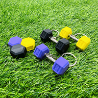 Nouveau porte-clés DIY en forme d'haltère hexagonal de 10 lb, design 3D, pour fitness et entreprise