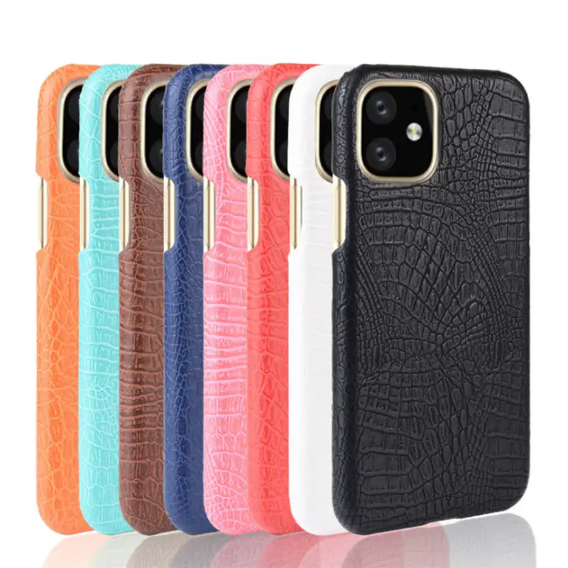For iPhone mobile phone cover protective shell crocodile pattern sticker leather phone case for iphone 11 12 Pro Max
