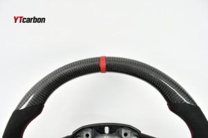 Volant de course personnalisé en fibre de carbone véritable et suède italien YTcarbon pour <span class=keywords><strong>Megane</strong></span> 4ème génération RS <span class=keywords><strong>CC</strong></span> <span class=keywords><strong>GT</strong></span> - Product Image 2
