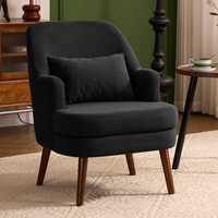 Chaise de canapé simple nordique Style rétro américain en bois massif amovible lavable en velours côtelé pour bureau à domicile Bar salon chambre