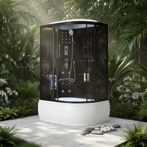 <span class=keywords><strong>Mampara</strong></span> de <span class=keywords><strong>Ducha</strong></span> Boye Impermeable, Moderna, de Aleación de Aluminio y ABS, con Marco de Acabado Pulido, Plato Rectangular, Garantía de 3 Años - Product Image 1