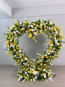 Arreglo Floral Artificial para Boda, Corazón de Rosas de Seda, Fondo Moderno Hecho a Mano para Decoración de Bodas y Fiestas - Product Image 4