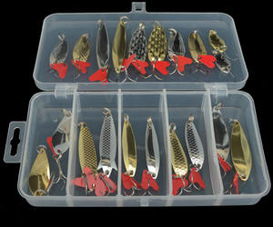 Meilleure vente 21 pièces pêche Spinner leurre cuillère ensemble accessoires de pêche Pesca artificiel dur appât métal engins de pêche - Product Image 6