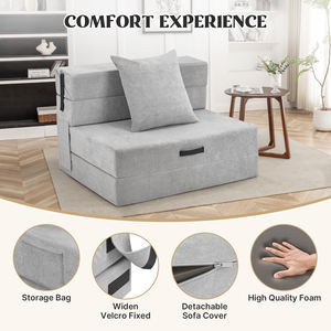 Modern 4-in-1 Extendable Convertible Folding Sofa Bed Set Space-Saving Multi-Functional Living Room Bedroom Guest Room <b>Furniture</b> - Product Image 4