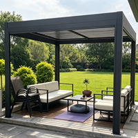 Structure de terrasse motorisée en aluminium à lames orientables, imperméable, pour jardin, piscine, bioclimatique, abri de jardin, gazebo