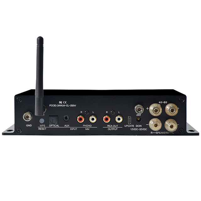 Cloudyx Multi Room CL-250W 2X100W Home Stereo Amplifier with WiFi 2.4G/5G AUX Optical & Vinyl Inputs