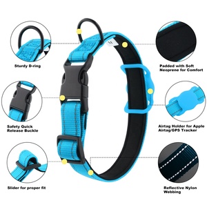 Mewah upgrade silikon reflektif Tag udara kerah anjing nyaman Neoprene gembok pita gesper mencegah kehilangan hewan peliharaan Anda - Product Image 4