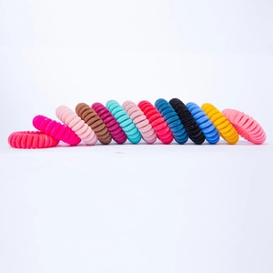 Personnalisable femmes mode <span class=keywords><strong>spirale</strong></span> élastique élastique téléphone fil cheveux cravates élastique bandeau cheveux accessoires bobine anneau chouchous - Product Image 3